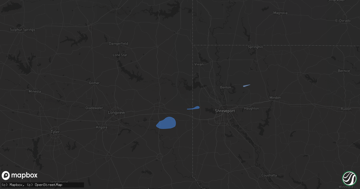 Hail map in Karnack, TX on September 24, 2025