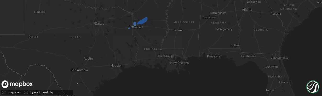 Hail map in Louisiana on September 24, 2025