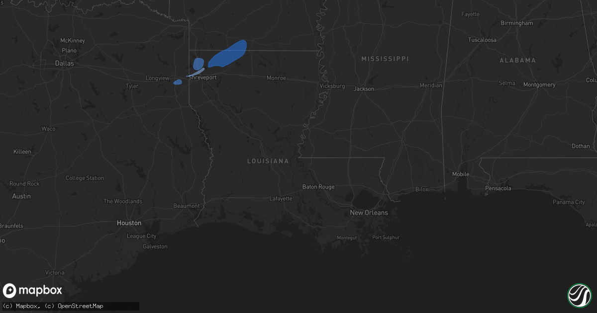Hail map in Louisiana on September 24, 2025