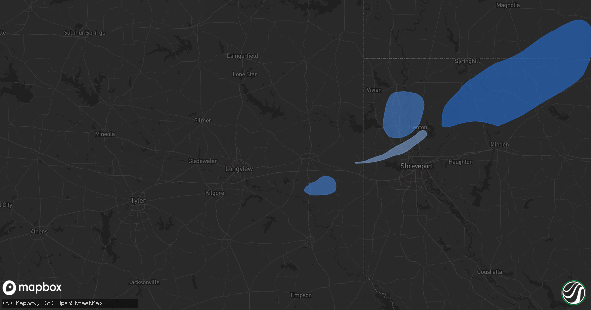Hail map in Marshall, TX on September 24, 2025