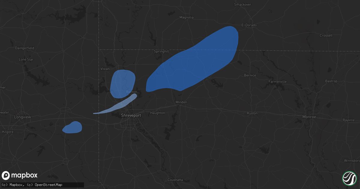 Hail map in Minden, LA on September 24, 2025