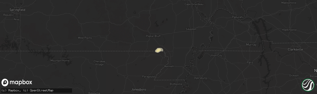 Hail map in Qulin, MO on September 24, 2025