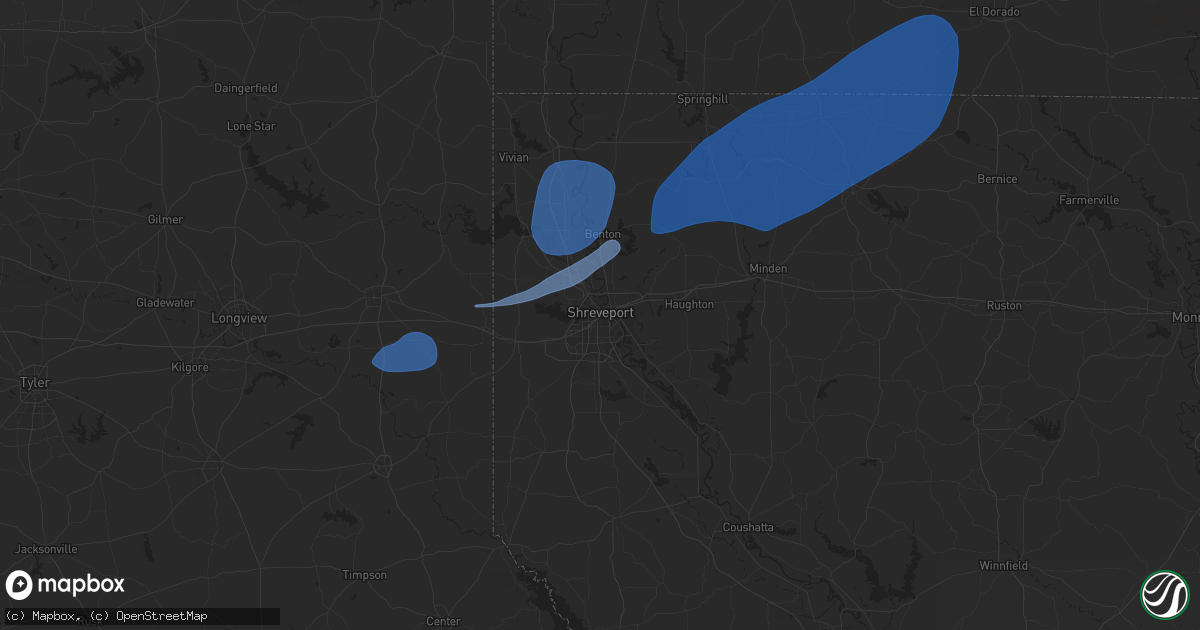 Hail map in Shreveport, LA on September 24, 2025