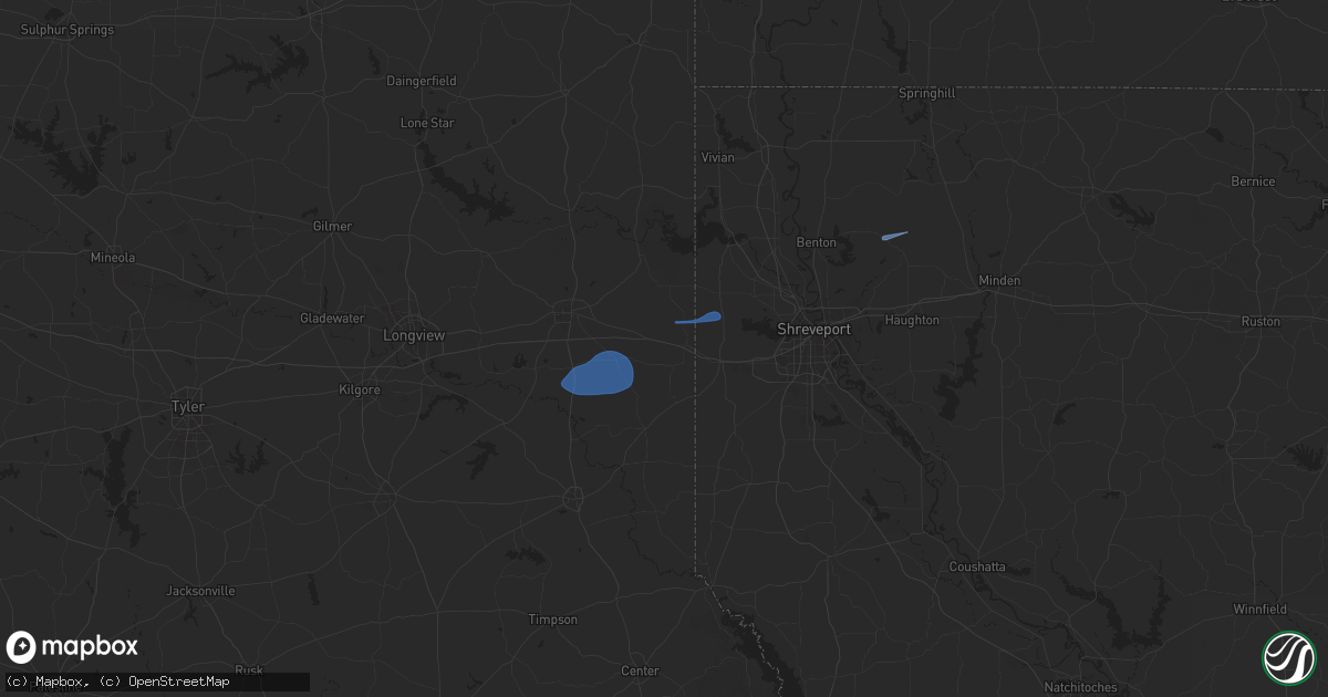 Hail map in Waskom, TX on September 24, 2025