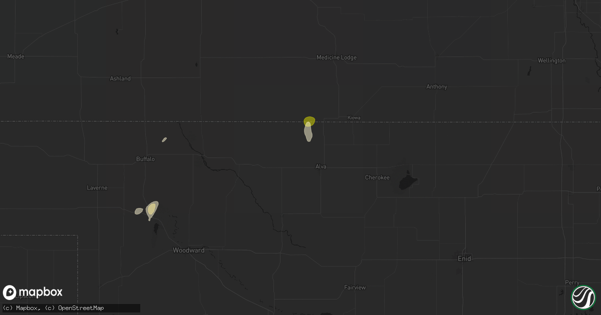 Hail map in Alva, OK on September 24, 2026