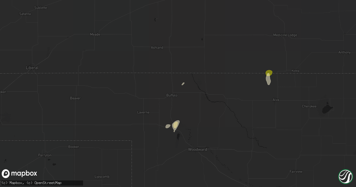 Hail map in Buffalo, OK on September 24, 2026
