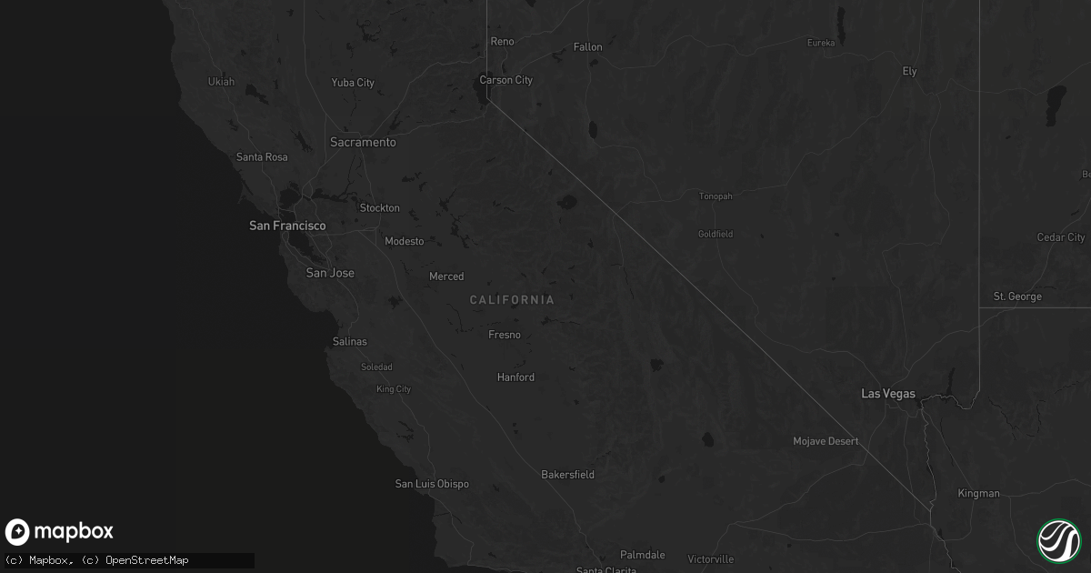 Hail map in California on September 24, 2026