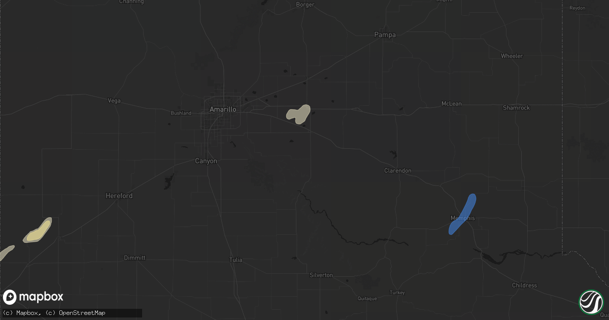 Hail map in Claude, TX on September 24, 2026