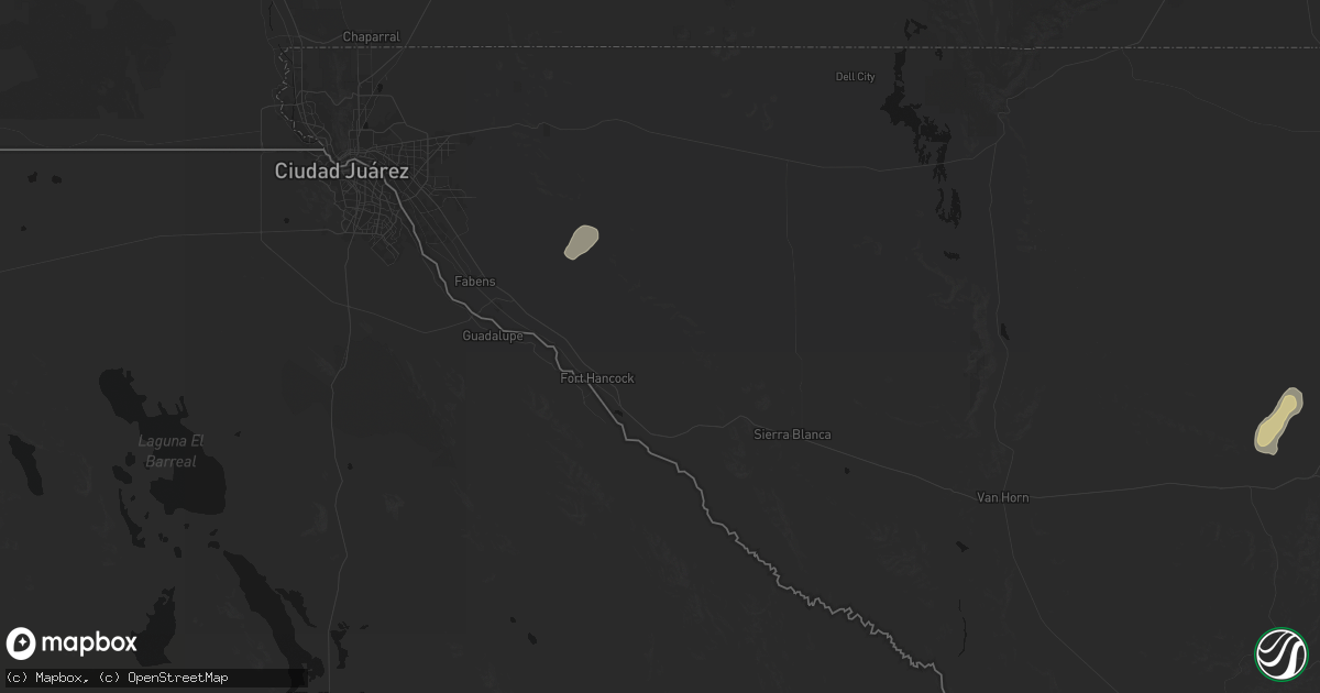 Hail map in Fort Hancock, TX on September 24, 2026