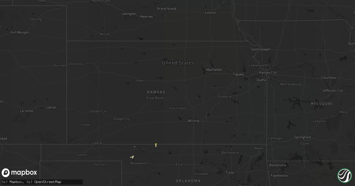 Hail map in Kansas on September 24, 2026