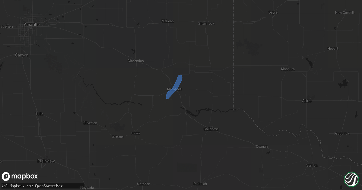Hail map in Memphis, TX on September 24, 2026