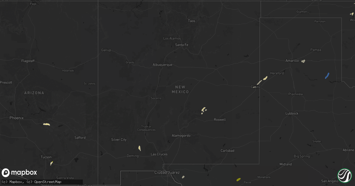 Hail map in New Mexico on September 24, 2026