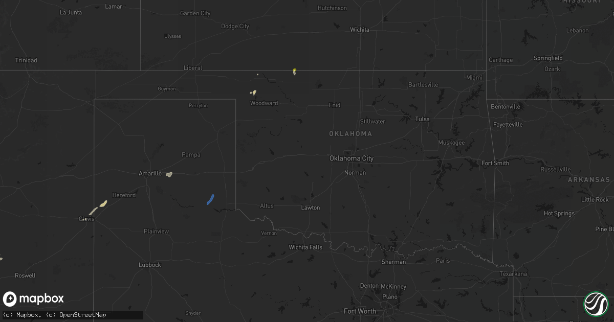 Hail map in Oklahoma on September 24, 2026