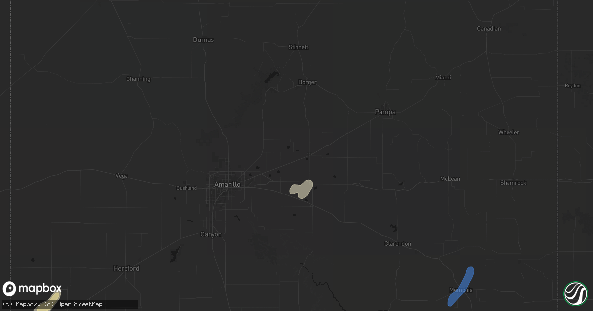 Hail map in Panhandle, TX on September 24, 2026