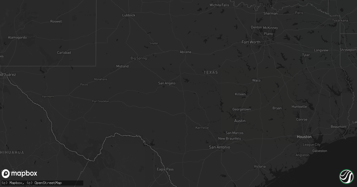 Hail map in Texas on September 24, 2026