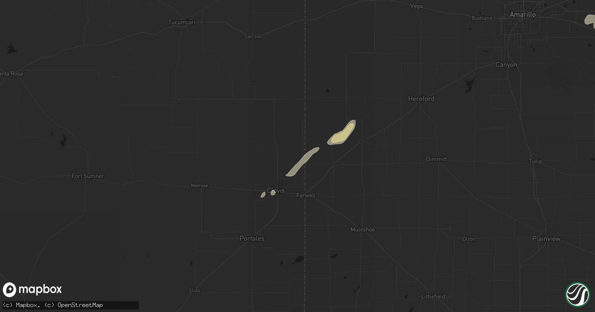 Hail map in Texico, NM on September 24, 2026