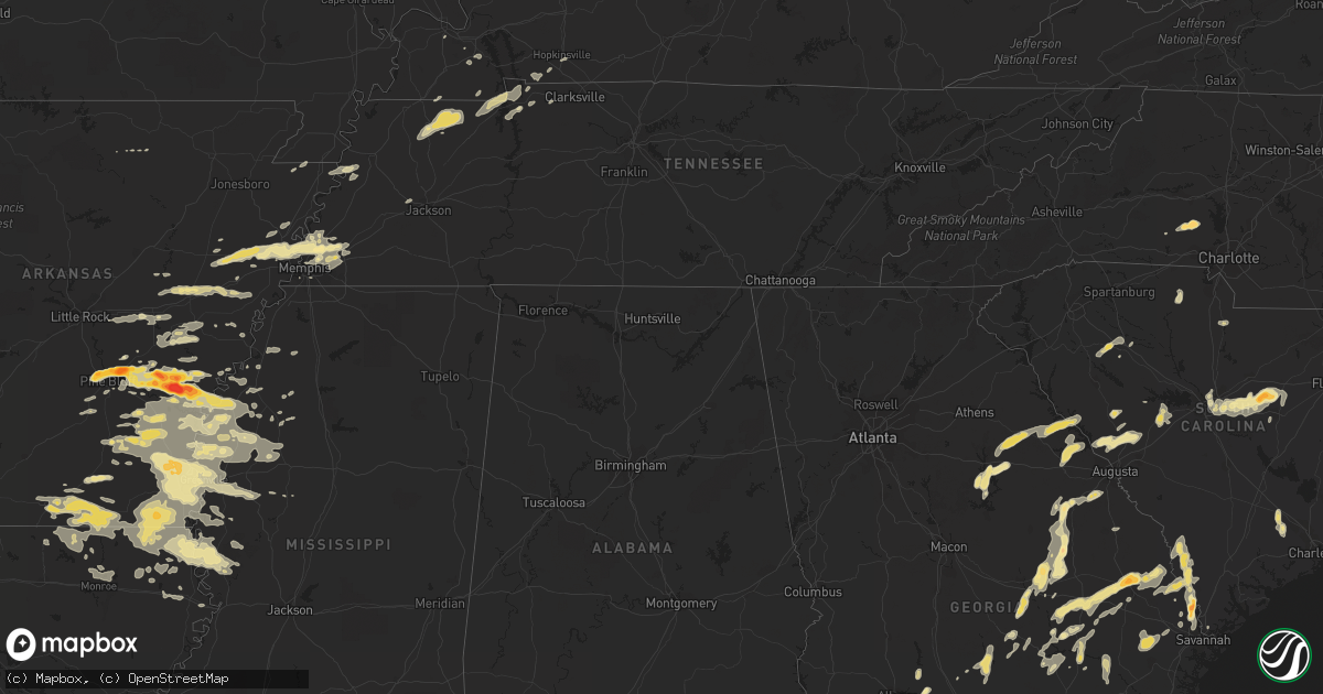 Hail map in South Carolina on September 25, 2011