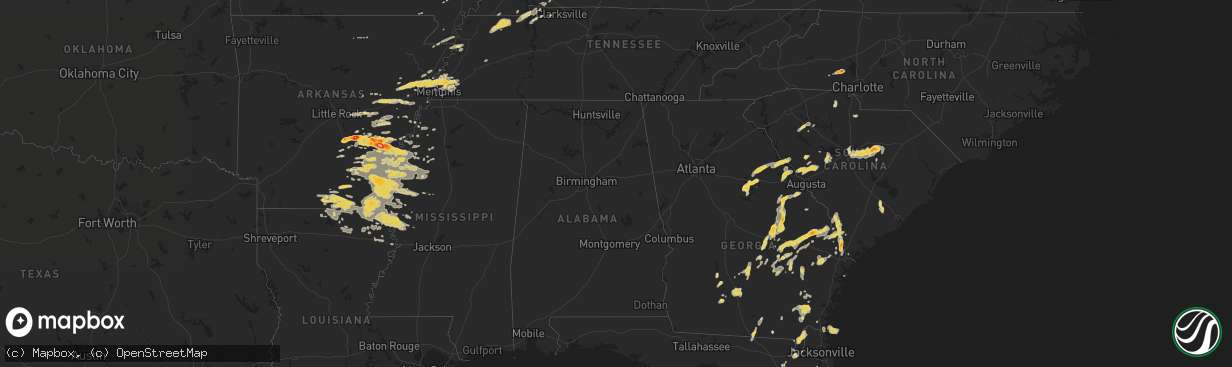 Hail map on September 25, 2011