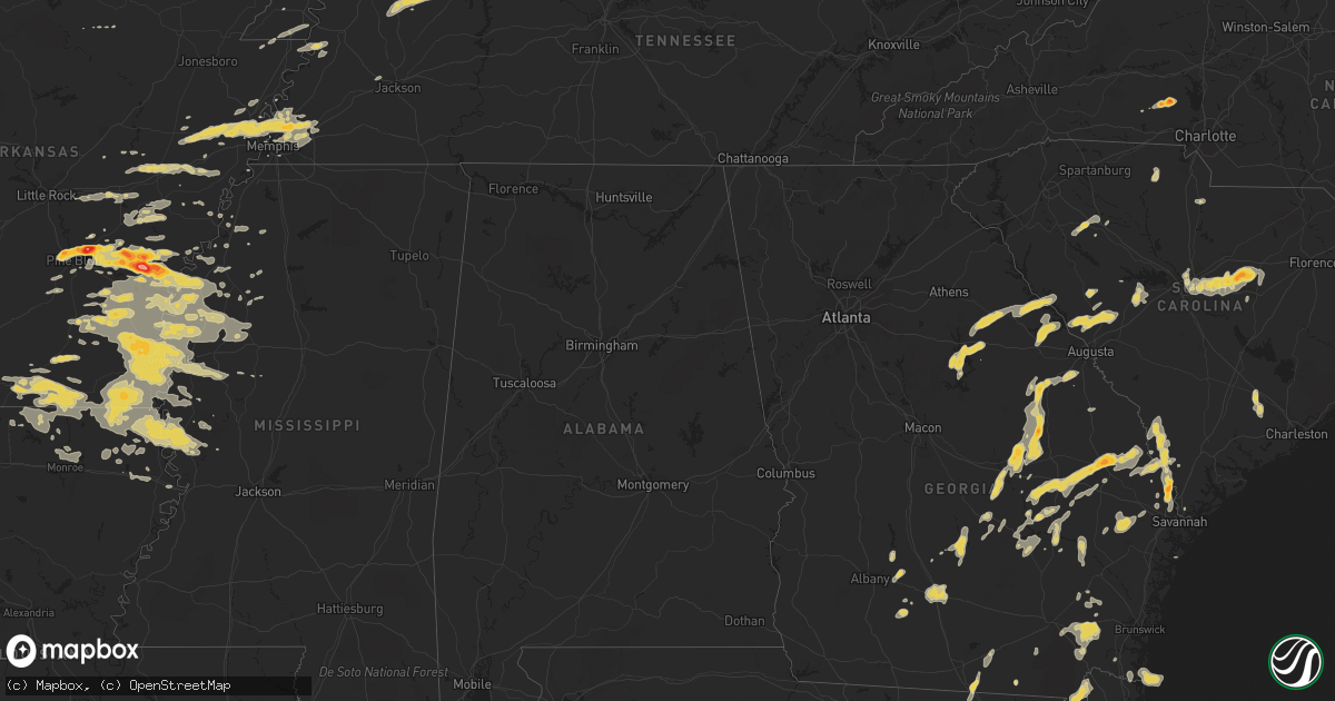 Hail map on September 25, 2011