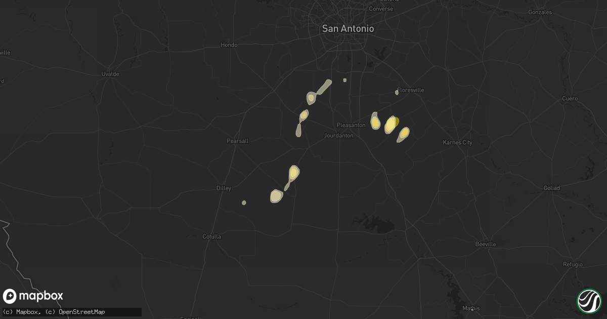 Hail map in Charlotte, TX on September 25, 2015