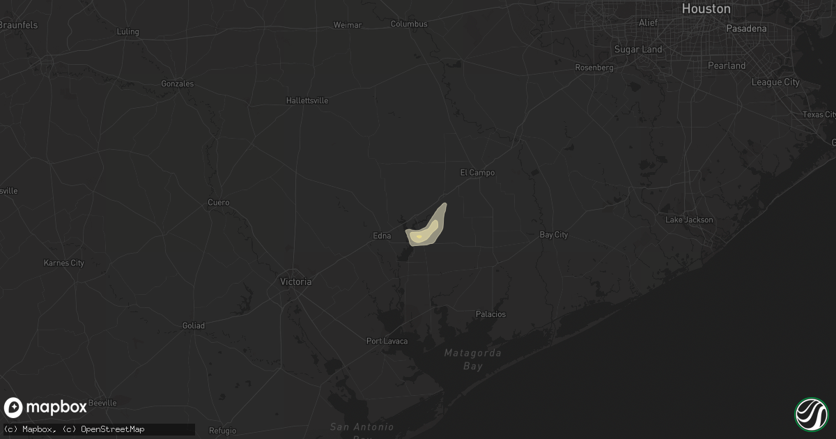 Hail map in Ganado, TX on September 25, 2015