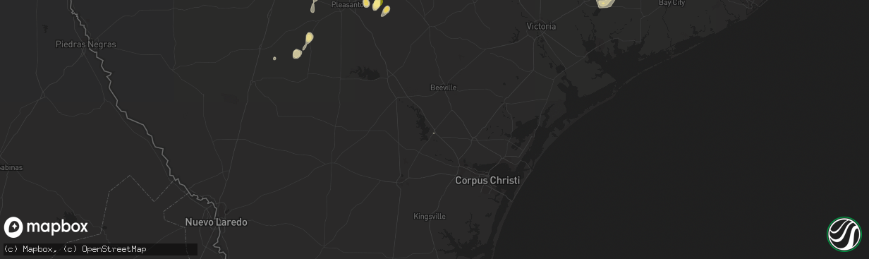 Hail map in Mathis, TX on September 25, 2015