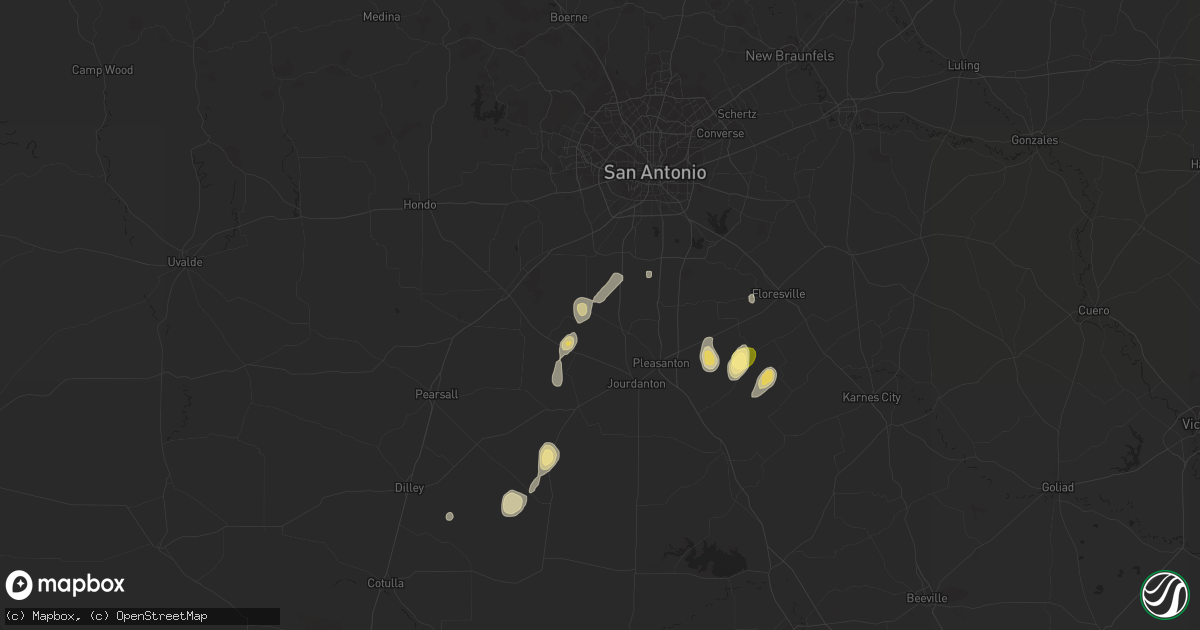 Hail map in Poteet, TX on September 25, 2015