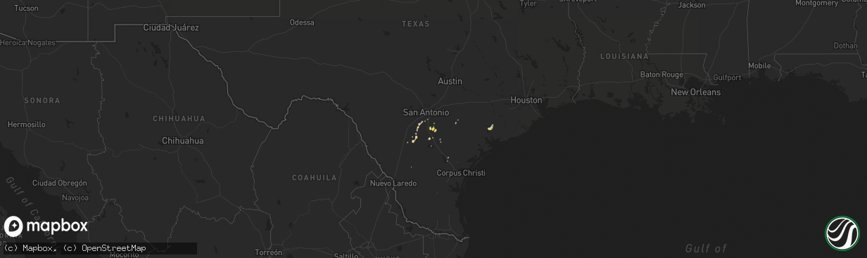 Hail map on September 25, 2015