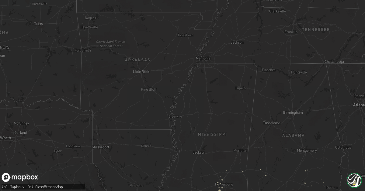Hail map on September 25, 2016