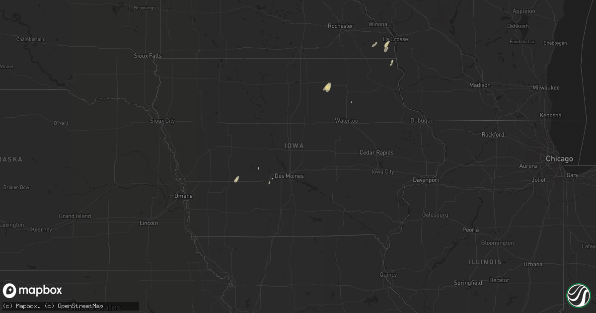 Hail map in Iowa on September 25, 2017