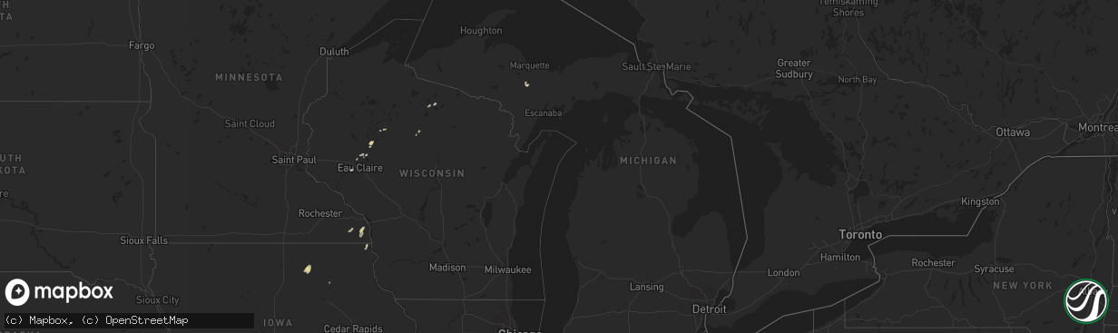 Hail map in Michigan on September 25, 2017