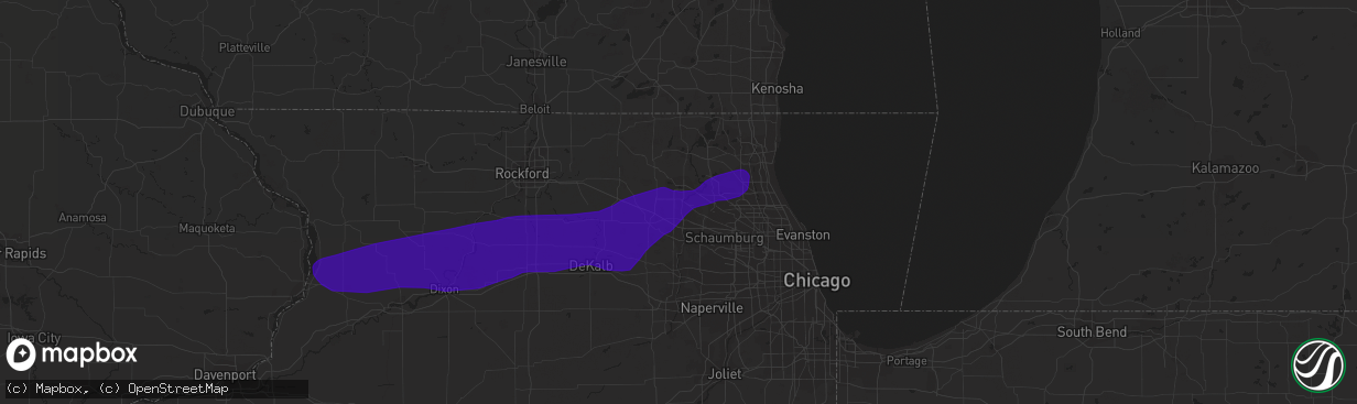 Hail map in Algonquin, IL on September 25, 2018