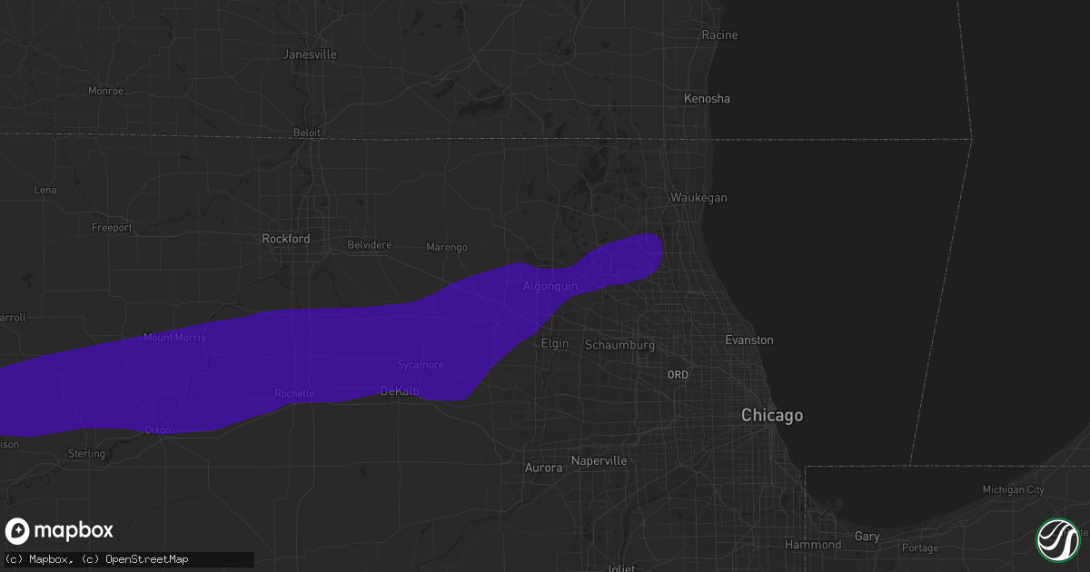 Hail map in Algonquin, IL on September 25, 2018
