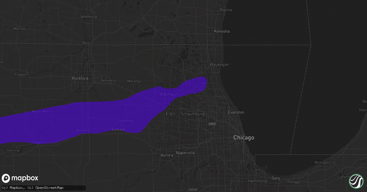 Hail map in Barrington, IL on September 25, 2018