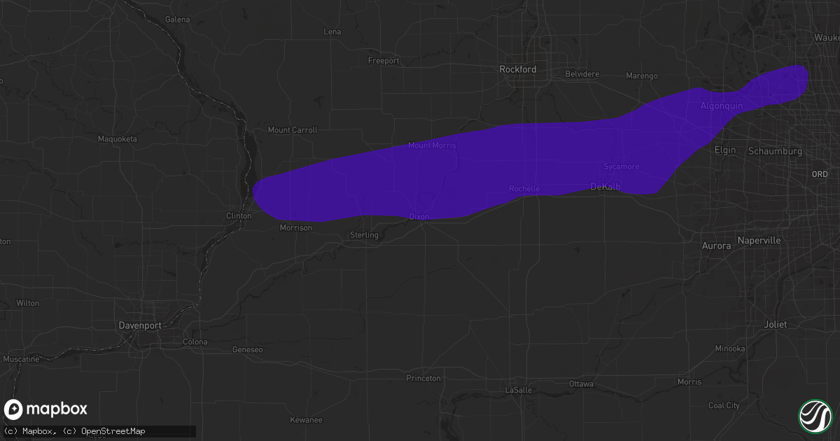 Hail map in Dixon, IL on September 25, 2018