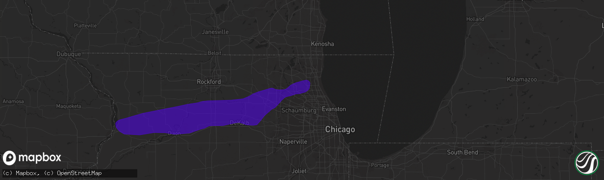 Hail map in Lake Zurich, IL on September 25, 2018