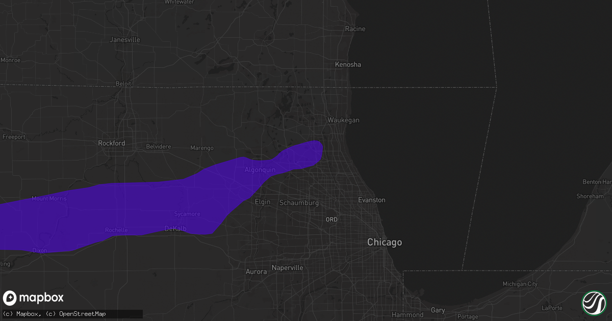 Hail map in Lake Zurich, IL on September 25, 2018
