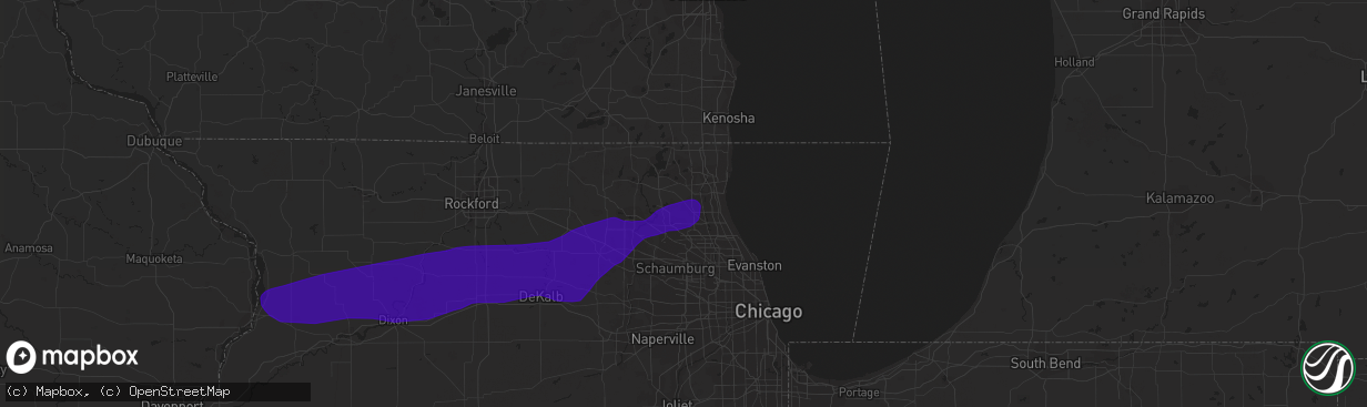 Hail map in Mundelein, IL on September 25, 2018