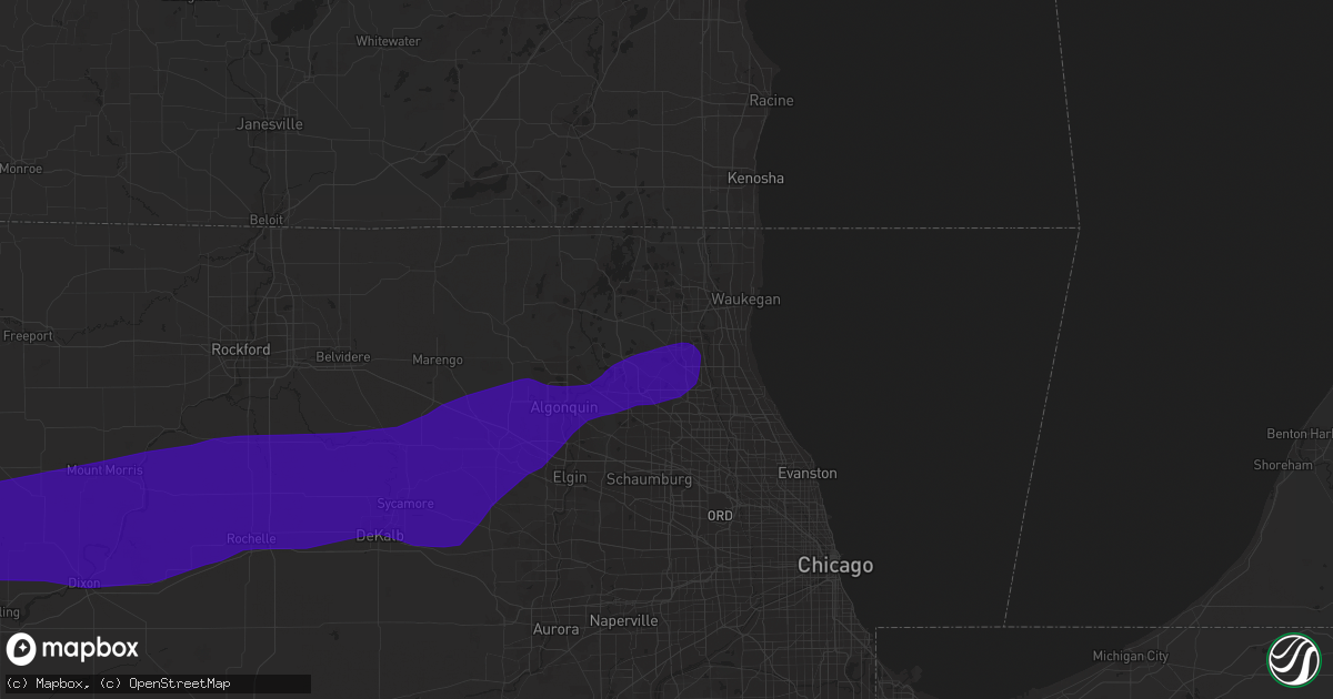 Hail map in Mundelein, IL on September 25, 2018