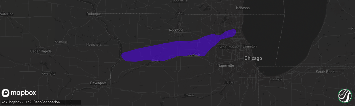 Hail map in Rochelle, IL on September 25, 2018