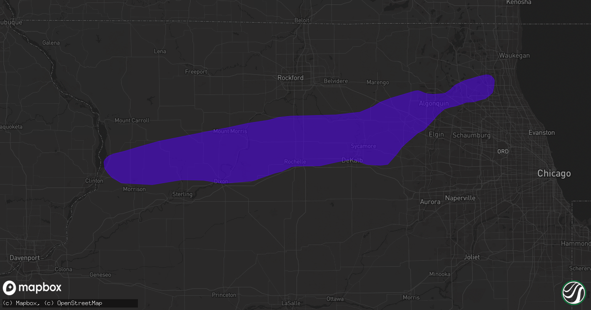 Hail map in Rochelle, IL on September 25, 2018