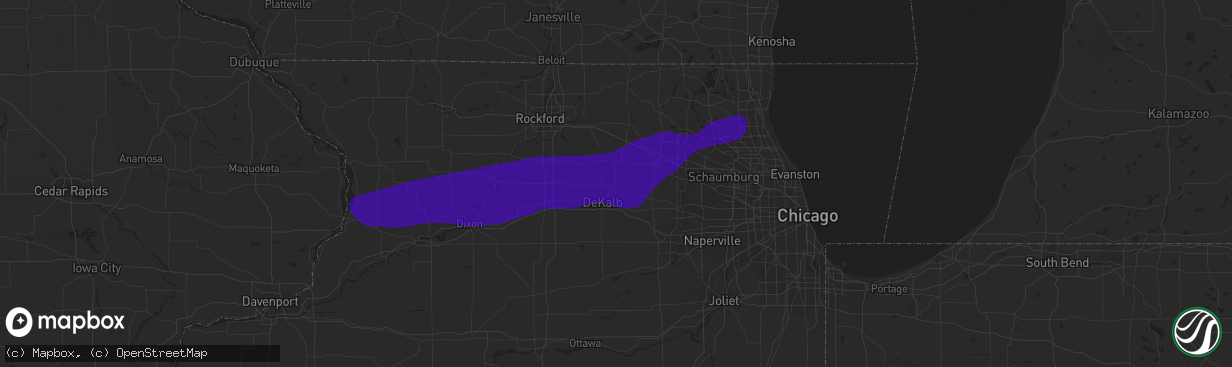 Hail map in Sycamore, IL on September 25, 2018