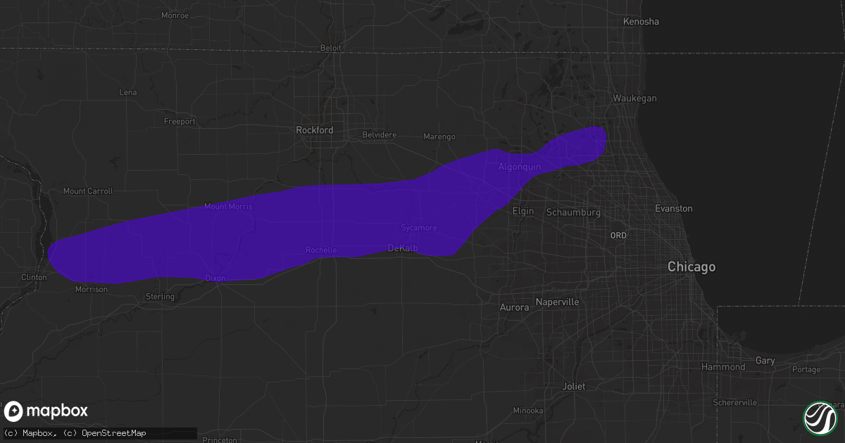 Hail map in Sycamore, IL on September 25, 2018