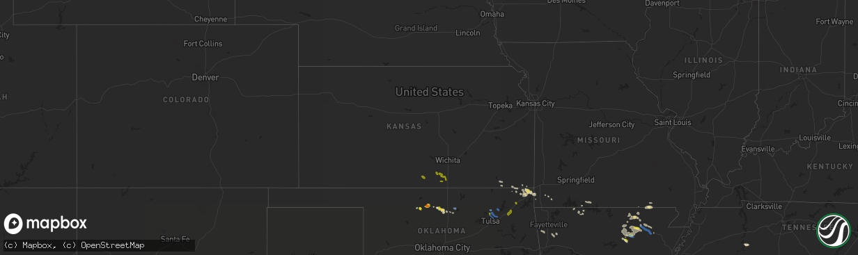 Hail map in Kansas on September 25, 2019