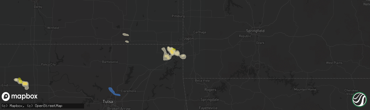 Hail map in Seneca, MO on September 25, 2019