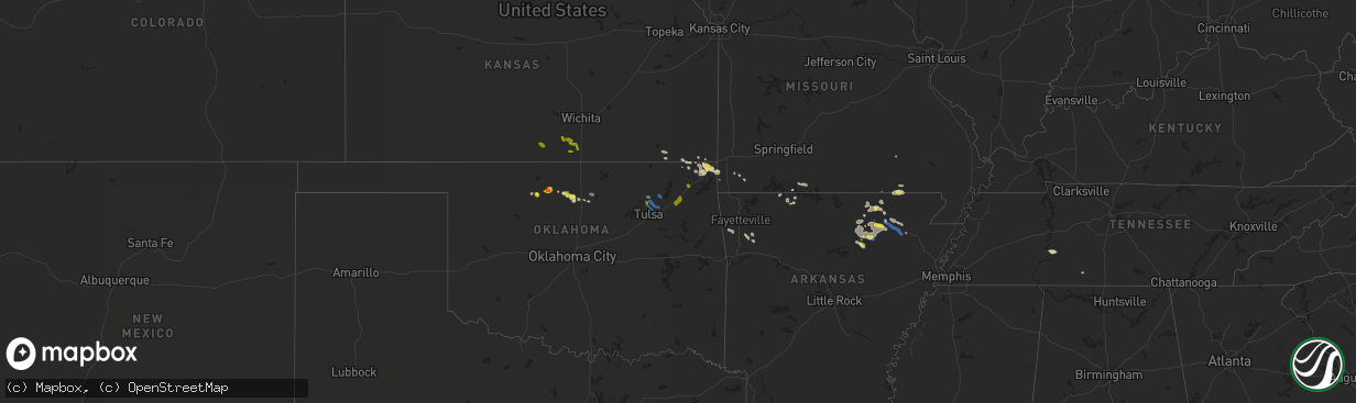 Hail map on September 25, 2019