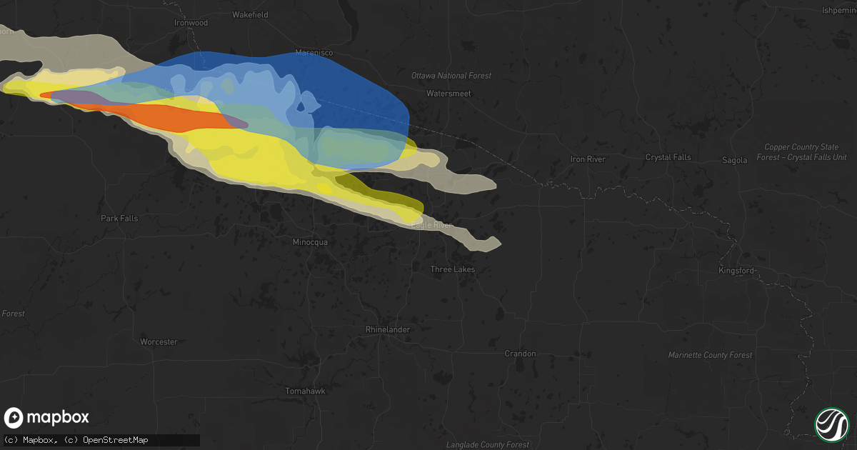 Hail map in Eagle River, WI on September 25, 2020