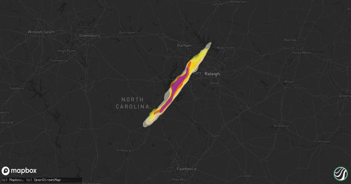 Hail map in New Hill, NC on September 25, 2020
