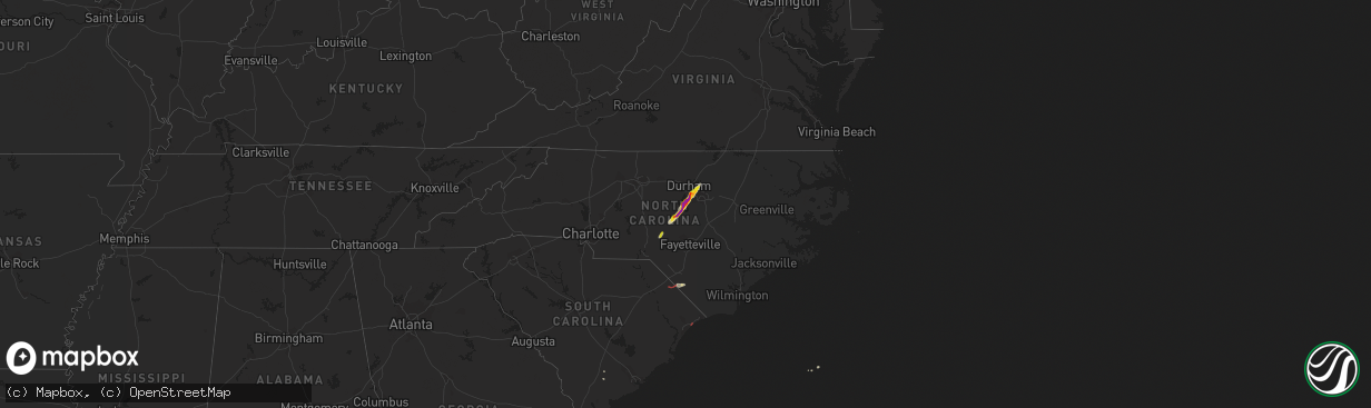 Hail map on September 25, 2020