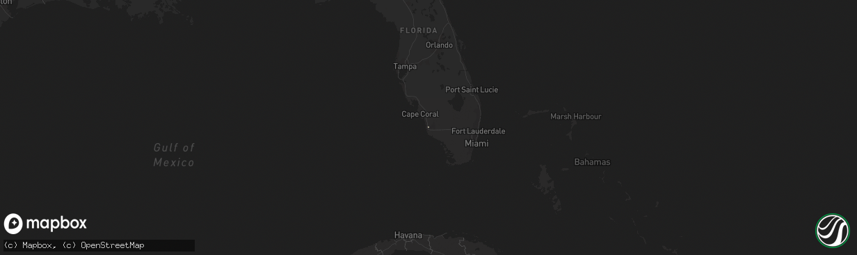 Hail map in Florida on September 25, 2021